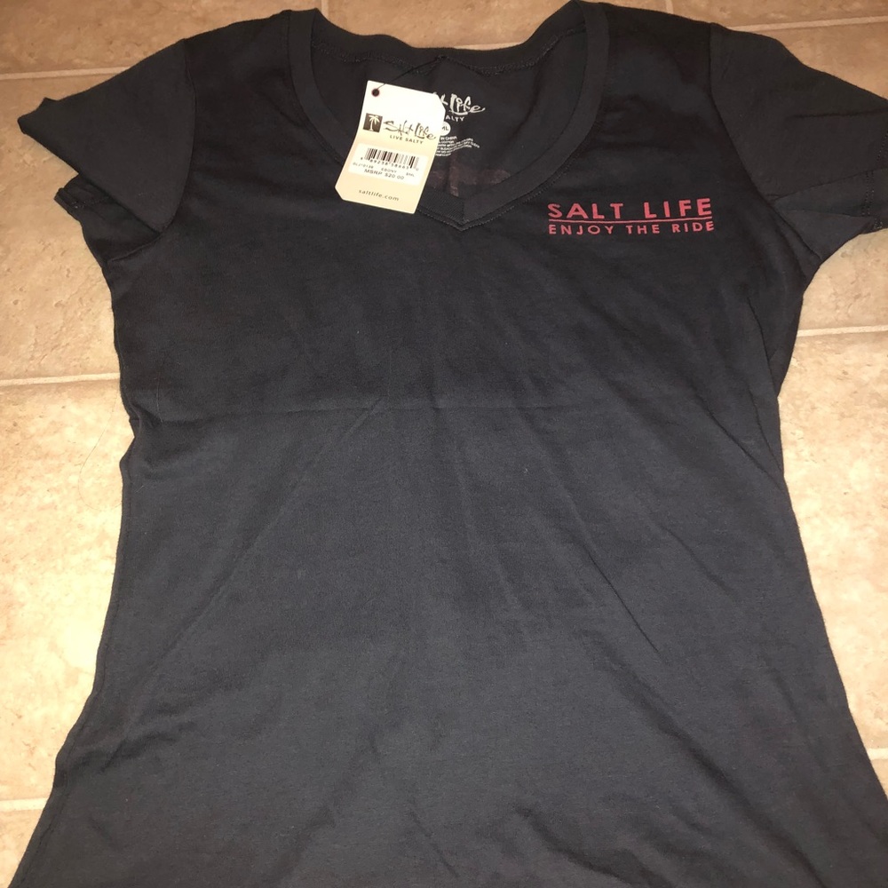 Salt life V-neck navy blue T-shirt